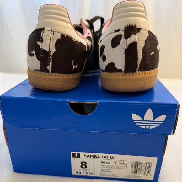 ADIDAS SAMBA OG Cow Print size 8 Women Sneaker Animal Print Style Gum Sole NWT - Picture 16 of 17